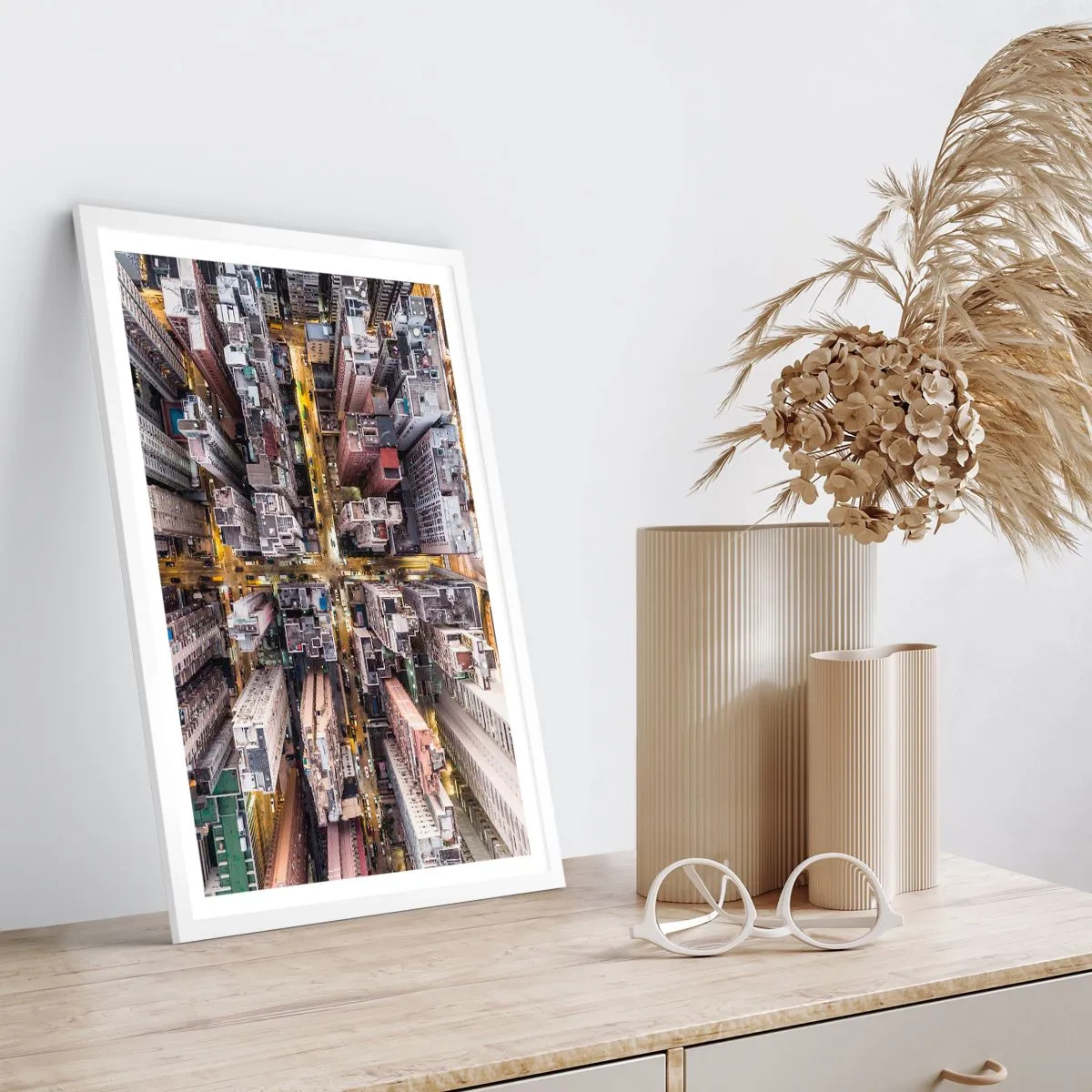 Plakát v bílém rámu - Pozdrav z Hongkongu - 40x50 cm