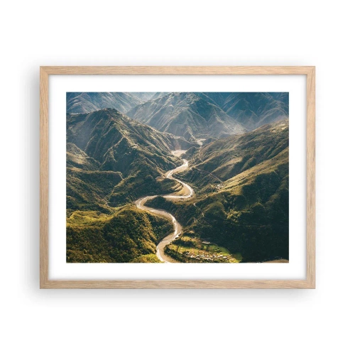 Plakát v rámu světlý dub - Přímo ze srdce hor - 50x40 cm