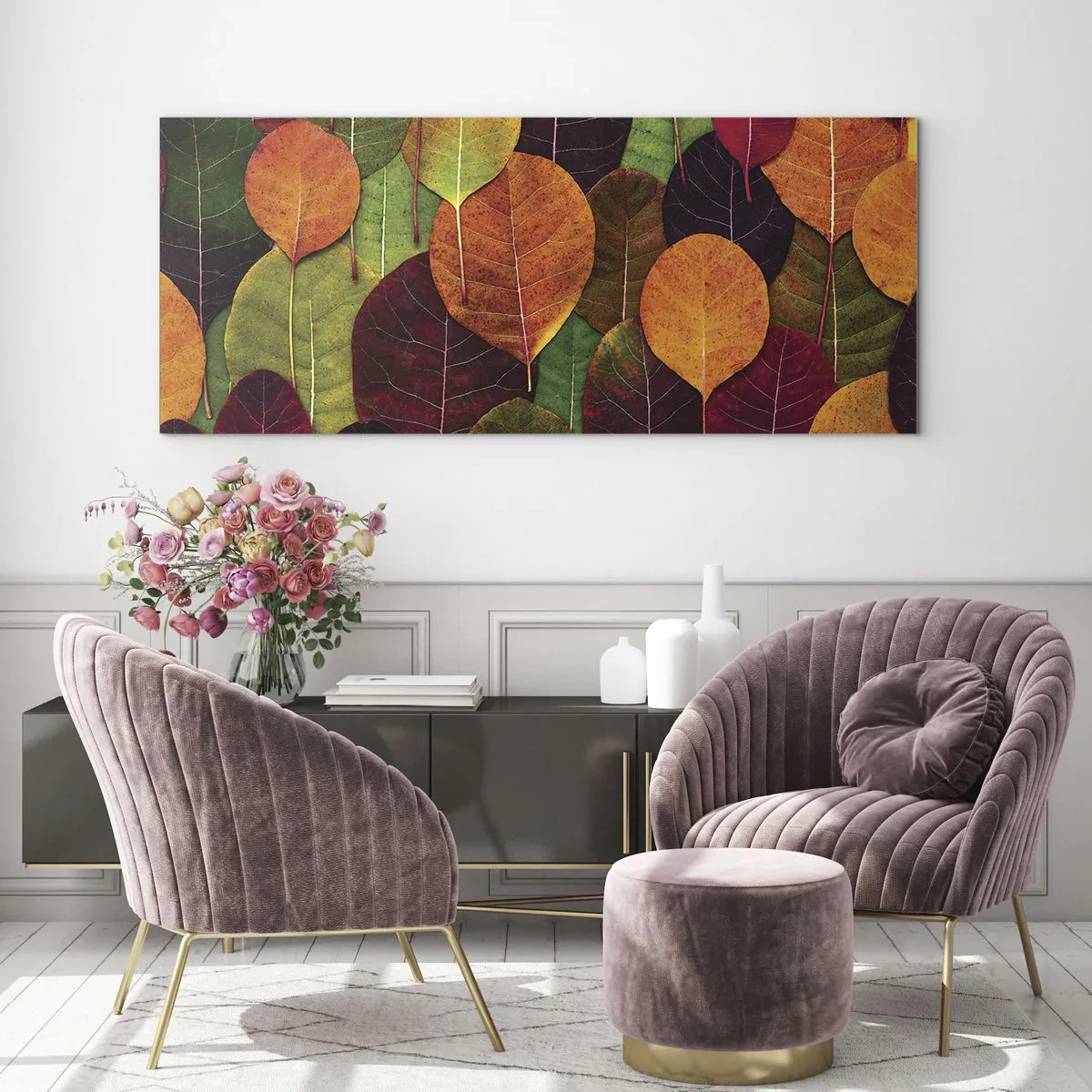 Obraz na skle - Podzimní mozaika - 120x50 cm