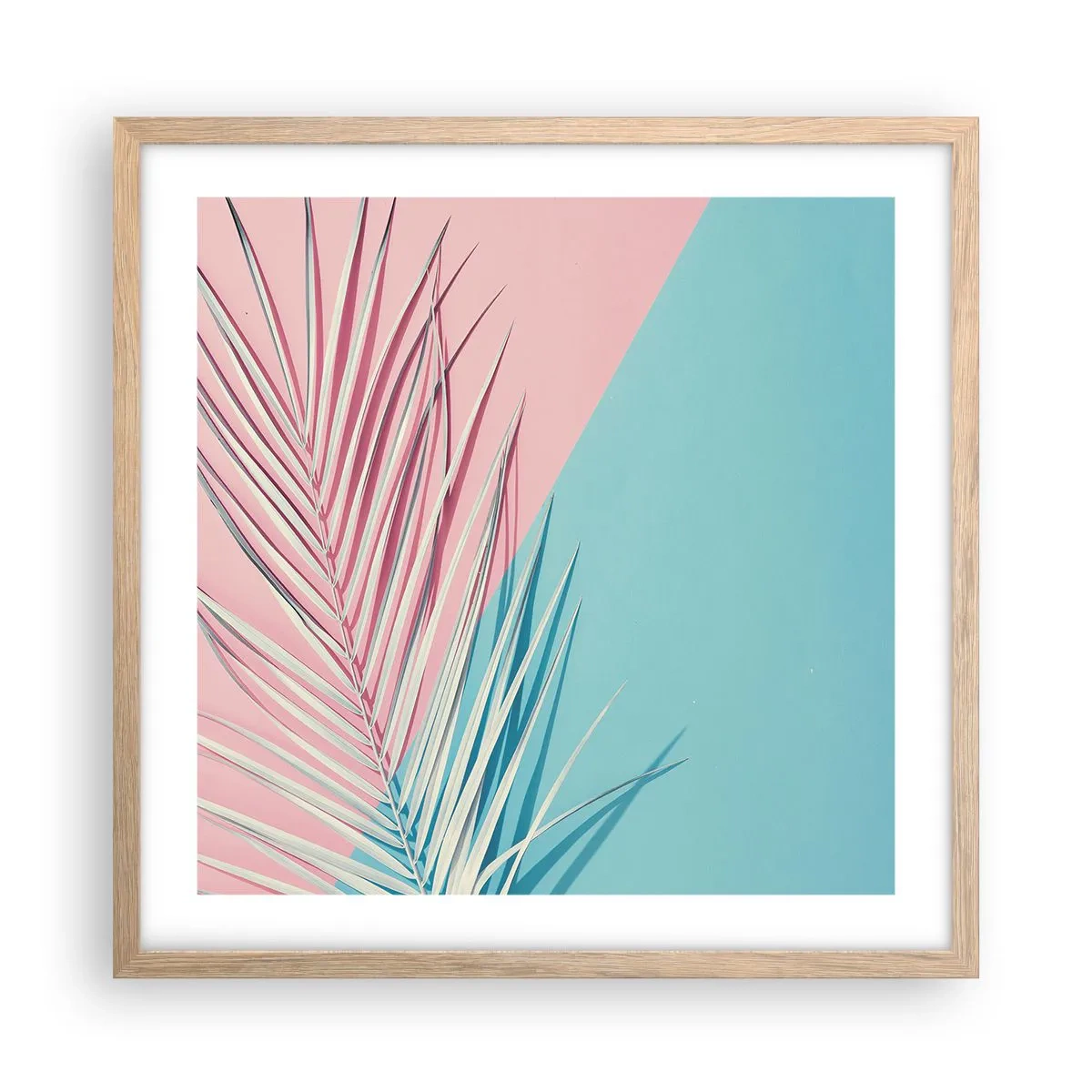 Plakát v rámu světlý dub - Tropický dojem - 50x50 cm