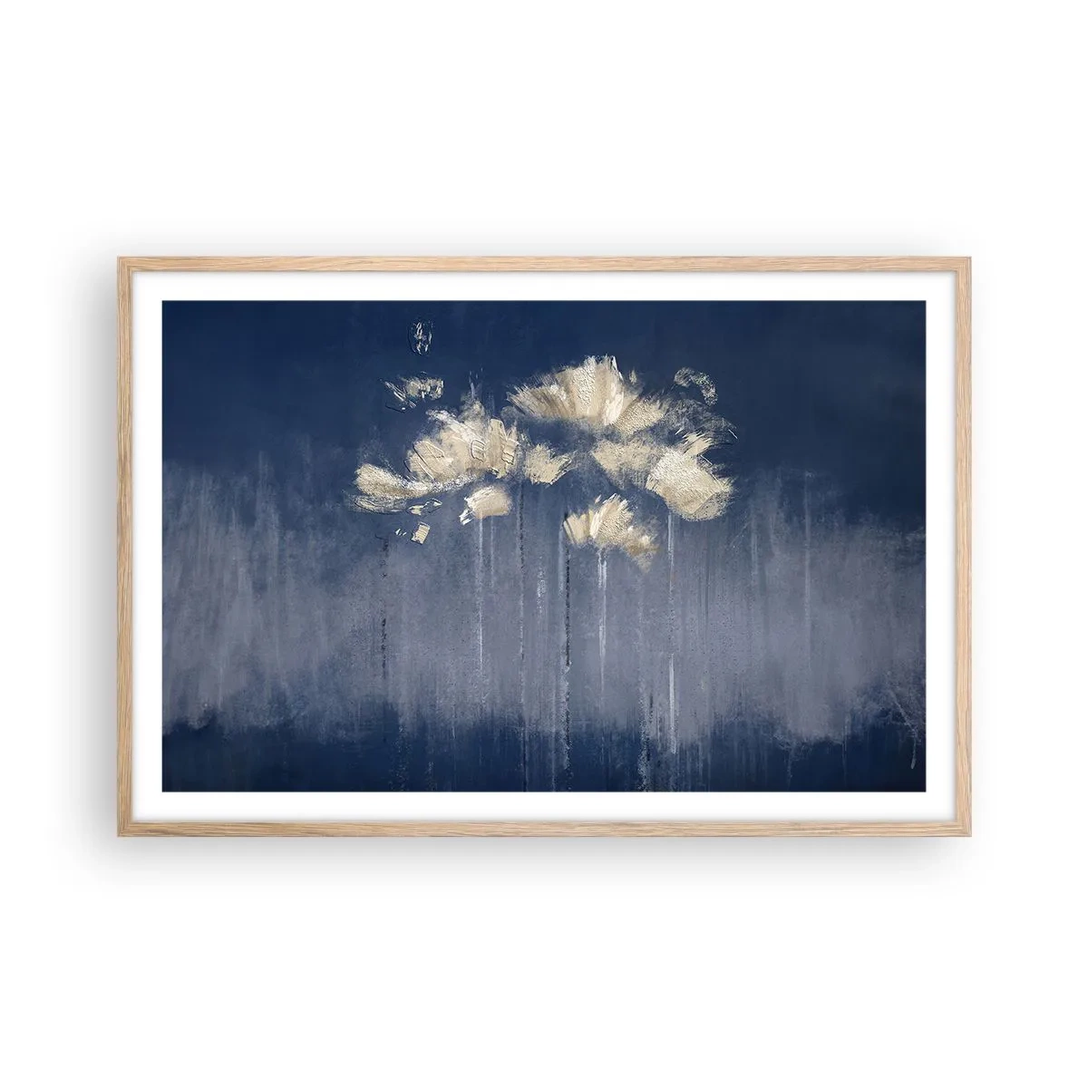 Plakát v rámu světlý dub - Jako okvětní lístky ve větru - 91x61 cm