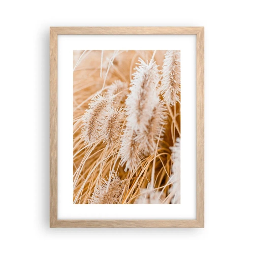 Plakát v rámu světlý dub - Zlaté šustění travin - 30x40 cm