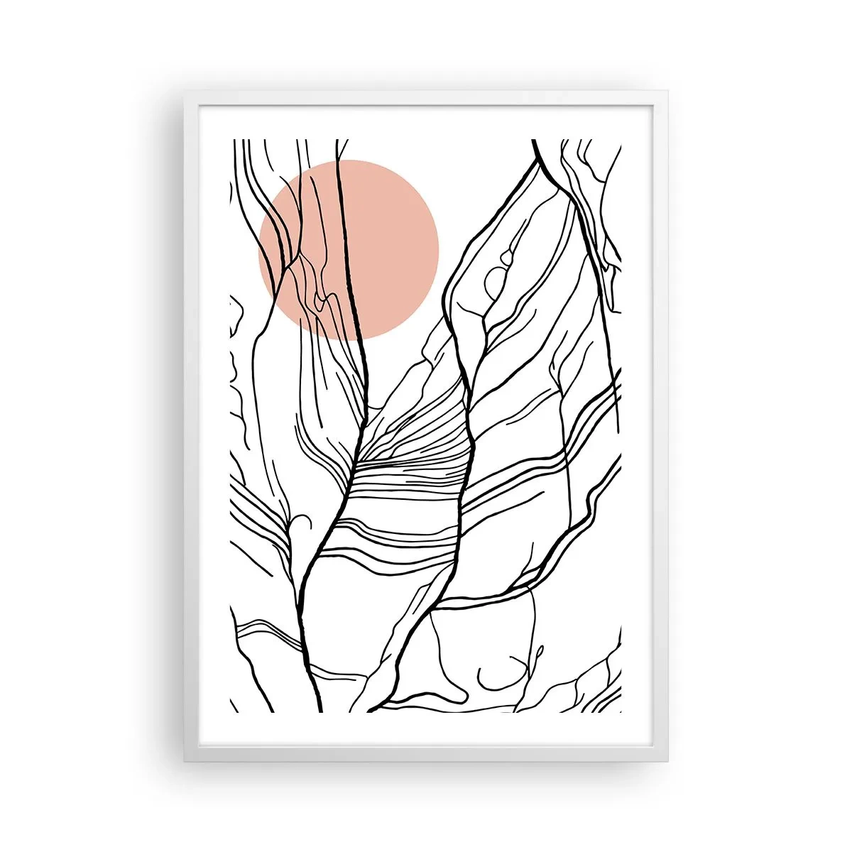 Plakát v bílém rámu - V síti větviček - 50x70 cm