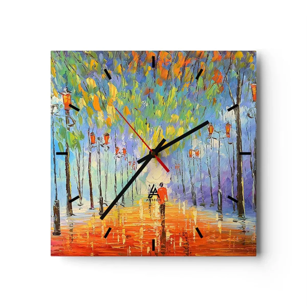 Nástěnné hodiny - Noční píseň deště - 30x30 cm