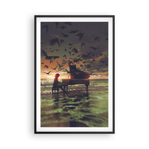 Plakát v černém rámu - Koncert na piano a vlny - 61x91 cm