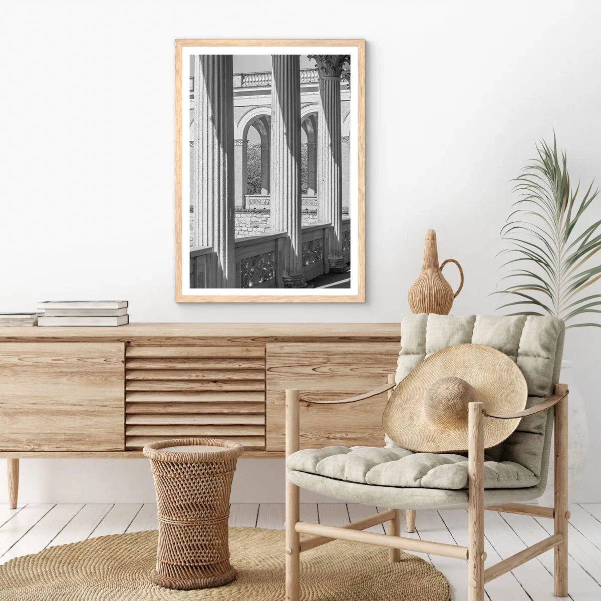 Plakát v rámu světlý dub - Slunná arkáda - 50x70 cm