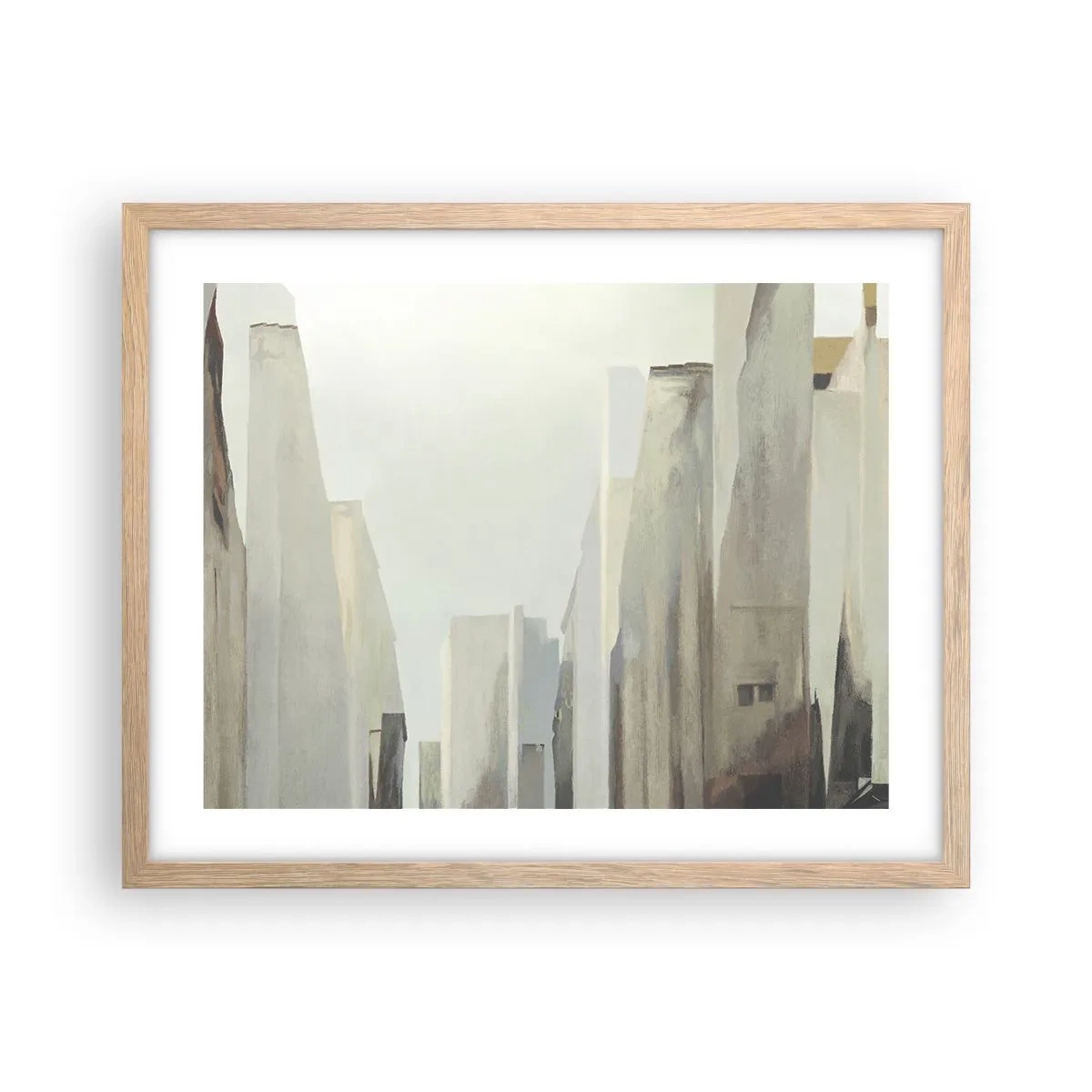 Plakát v rámu světlý dub - Sen o městě - 50x40 cm