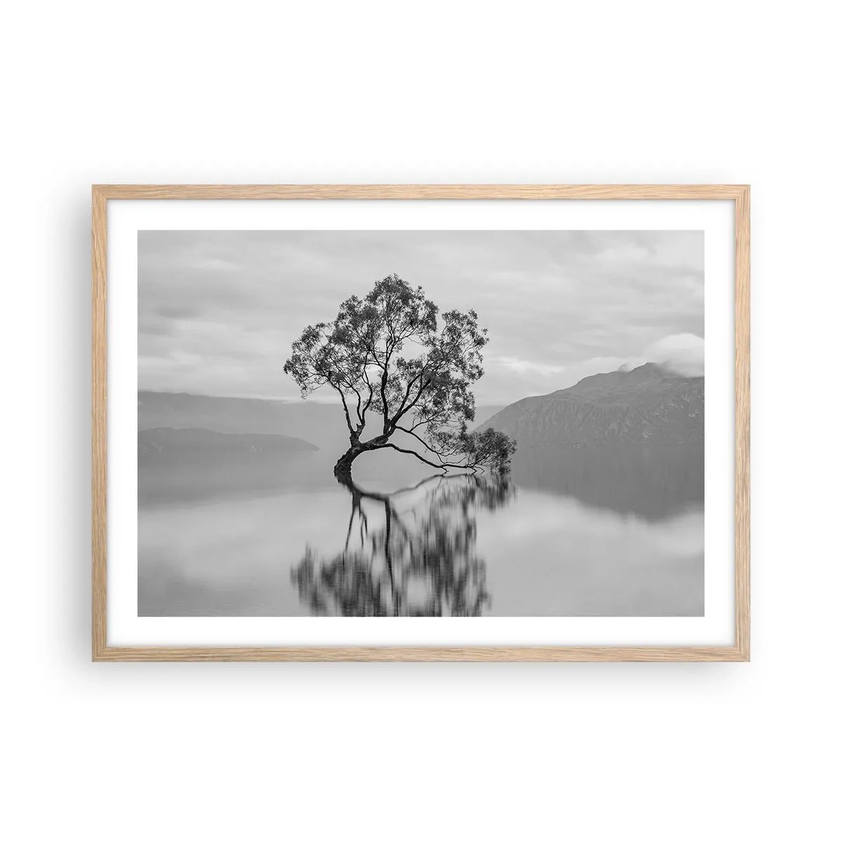 Plakát v rámu světlý dub - Existuje taková země - 70x50 cm