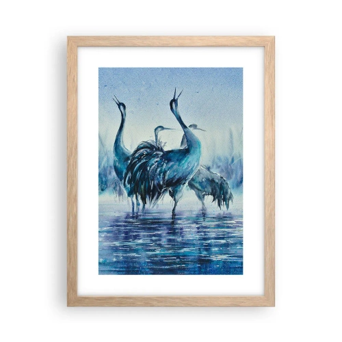 Plakát v rámu světlý dub - Ranní setkání - 30x40 cm