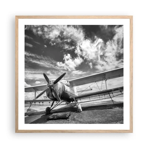 Plakát v rámu světlý dub - Nemohu se toho dočkat! - 60x60 cm