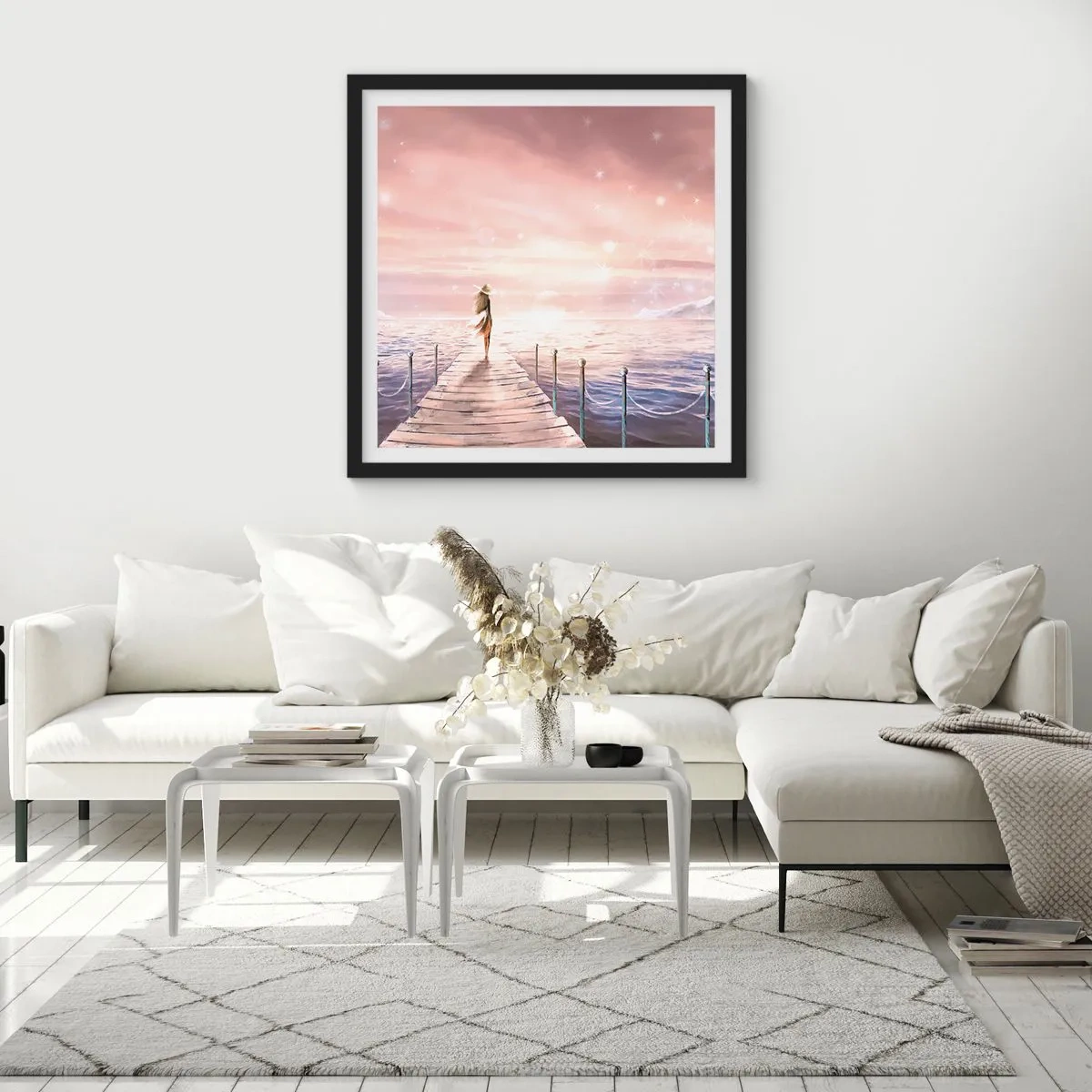 Plakát v černém rámu - Ve světle snu - 60x60 cm