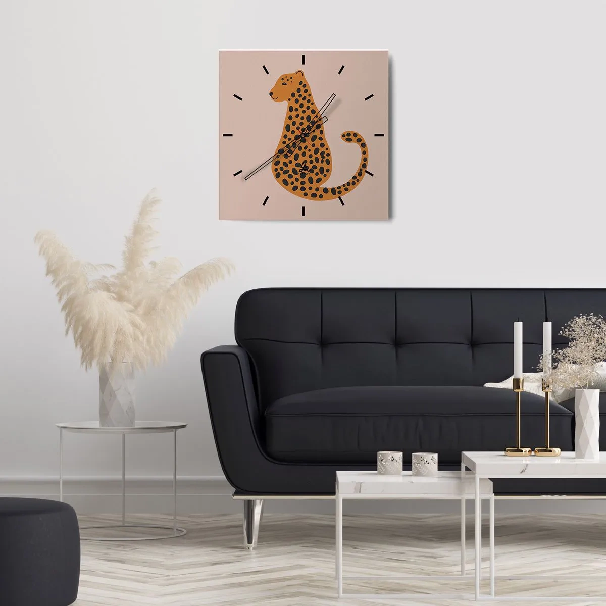 Nástěnné hodiny - Leopardní vzor je v módě - 40x40 cm