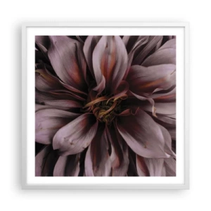 Plakát v bílém rámu - Květinové srdce - 60x60 cm
