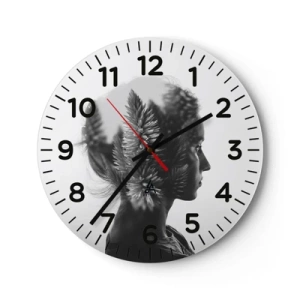 Nástěnné hodiny - Paní borovicového lesa - 40x40 cm