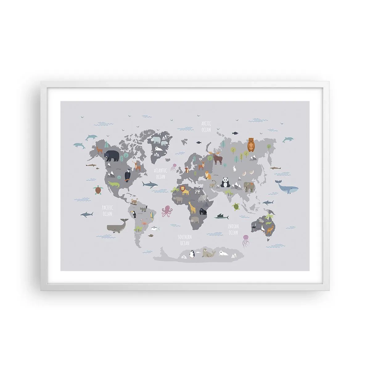 Plakát v bílém rámu - Řekni mi, odkud jsi… - 70x50 cm