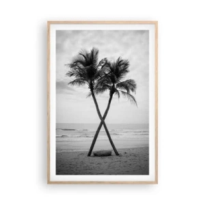 Plakát v rámu světlý dub - Něžná přítomnost - 61x91 cm