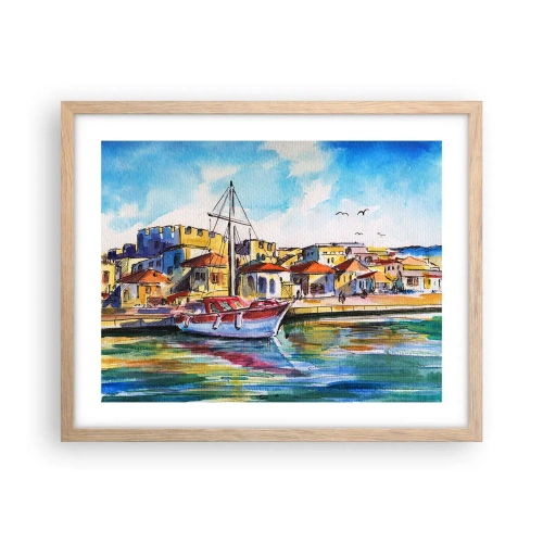 Plakát v rámu světlý dub - Duhové odpoledne - 50x40 cm