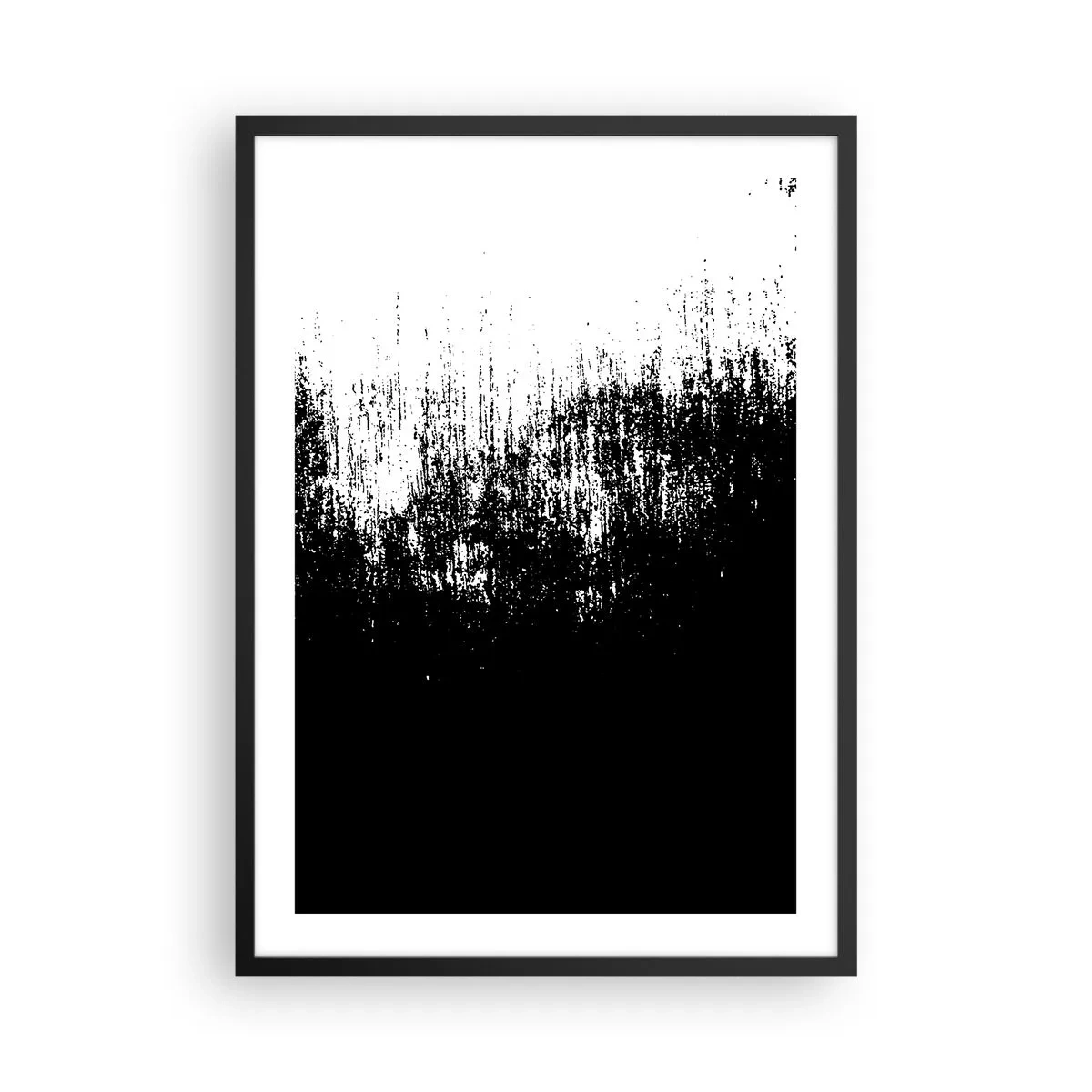Plakát v černém rámu - Abstraktní kompozice v černé a bílé - 50x70cm - Vítězem se stává… - Moderní nástěnná dekorace do obývacího pokoje a ložnice ARTTOR