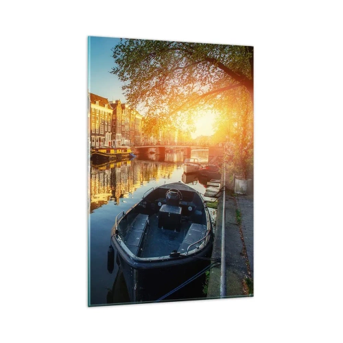 Obraz na skle - Ráno v Amsterdamu - 80x120 cm