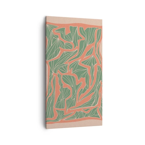 Obraz na plátně - Souboj korálů a zeleně - 45x80 cm