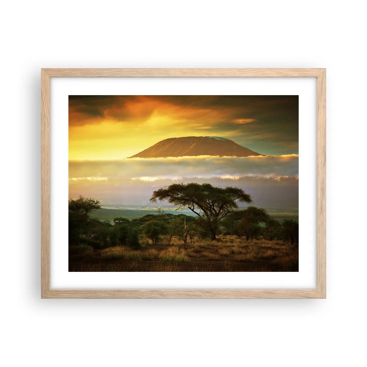 Plakát v rámu světlý dub - Sen cestovatele - 50x40 cm