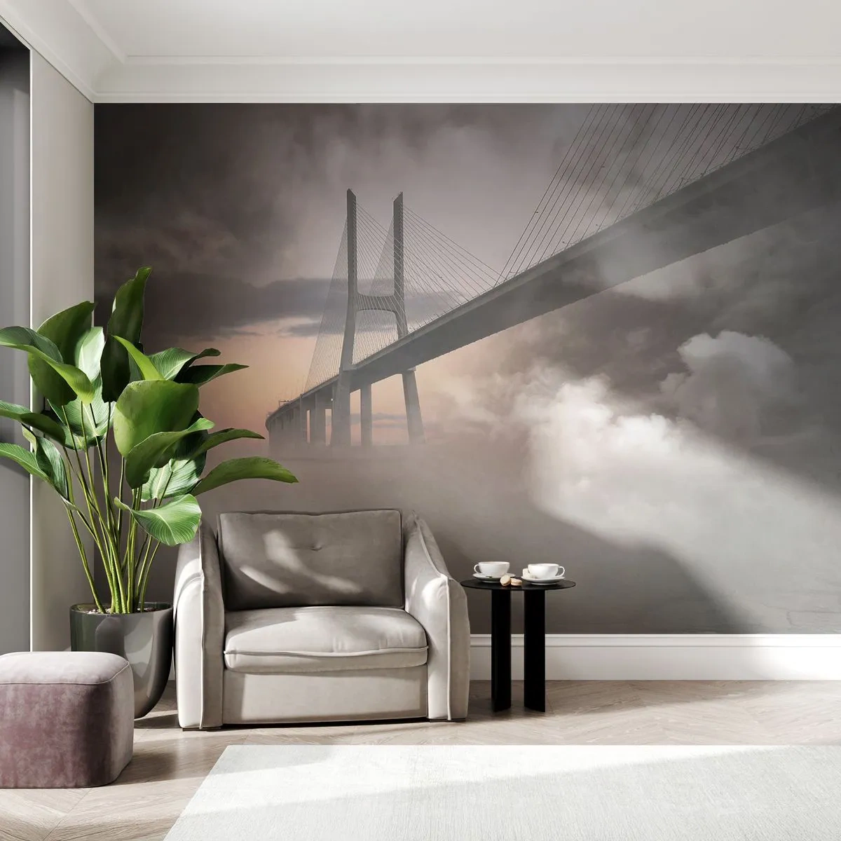 Fototapeta Premium Canvas - U řeky, která není - Krajina, Most, Architektura - 200x140 cm