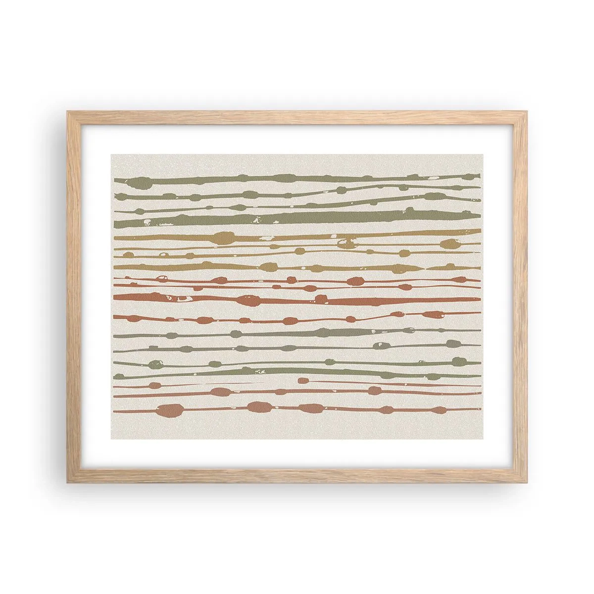 Plakát v rámu světlý dub - Hudební záznam barev - 50x40 cm