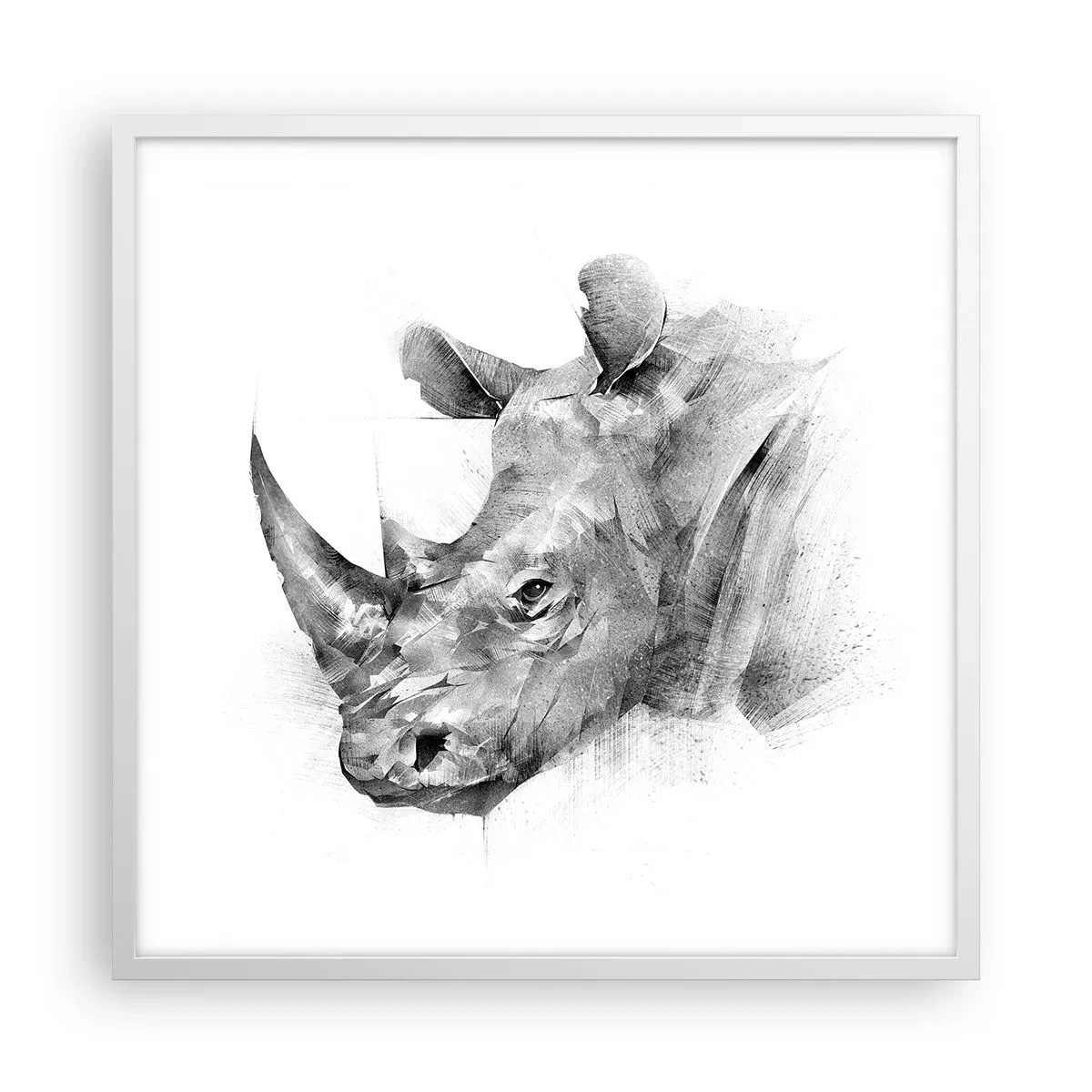 Plakát v bílém rámu - Africký portrét - 60x60 cm