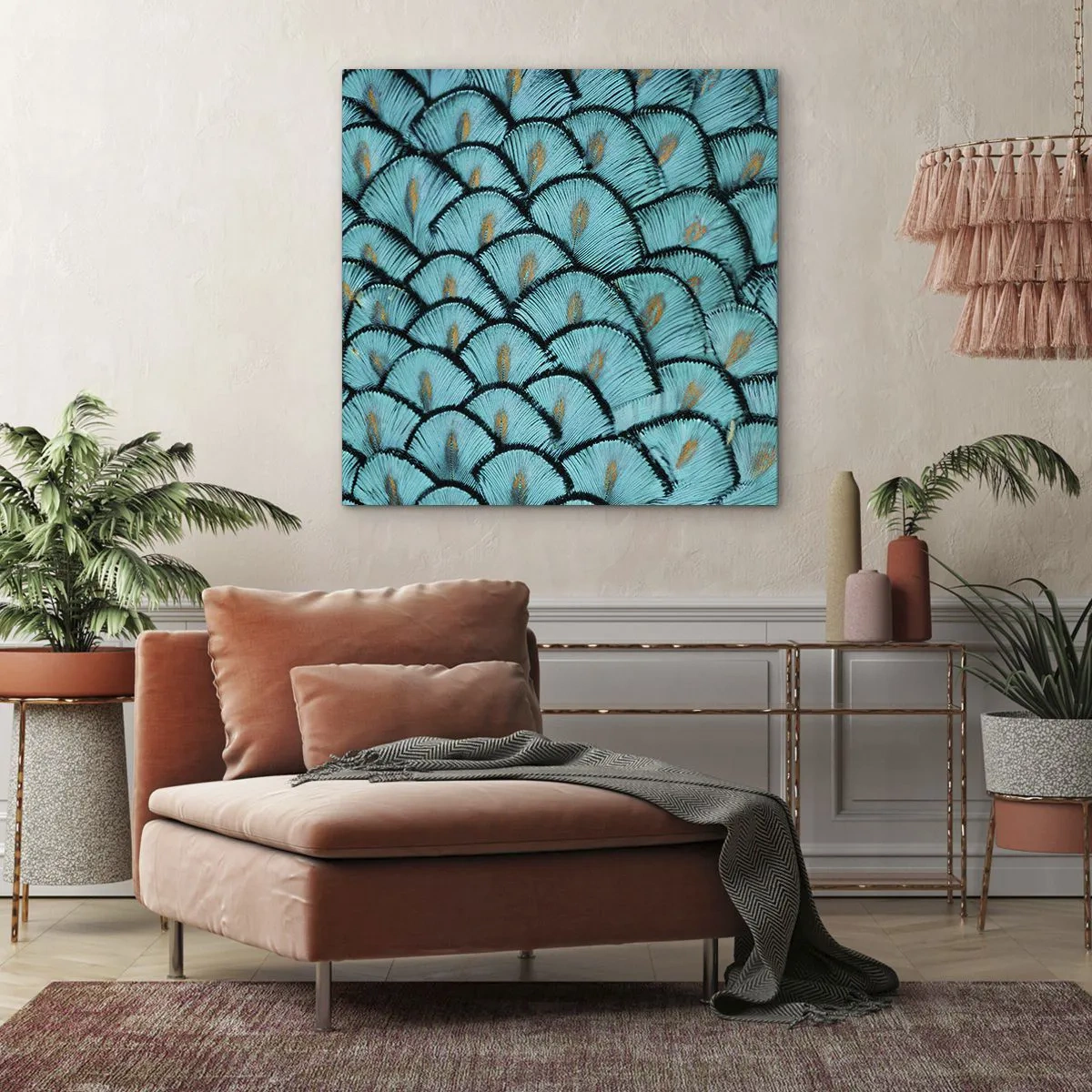 Obraz na plátně - Velká slavnost peří - 60x60 cm