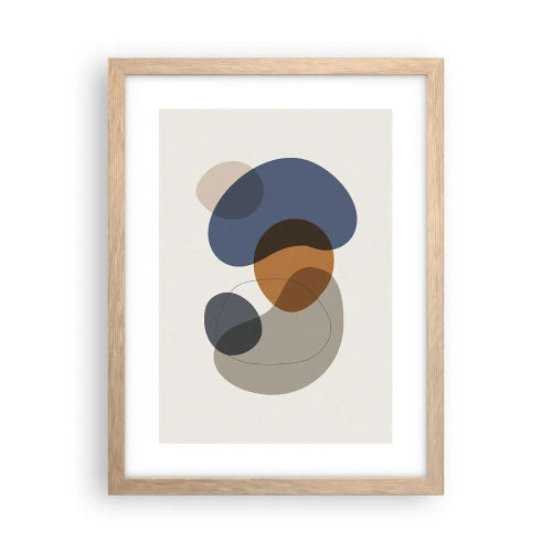 Plakát v rámu světlý dub - Kapky barev - 30x40 cm