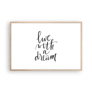 Plakát v rámu světlý dub - Of course - 91x61 cm