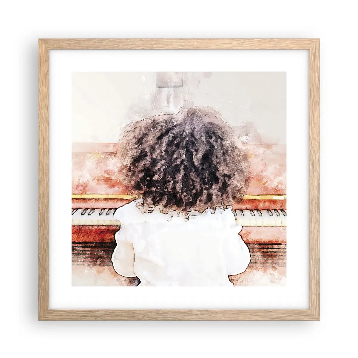 Plakát v rámu světlý dub - V novém světě - 40x40 cm