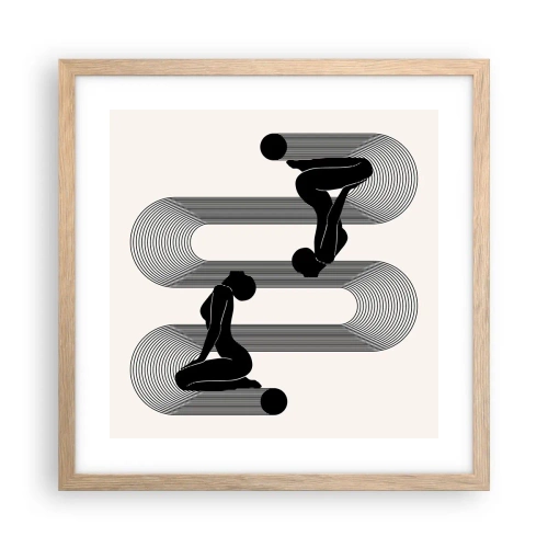 Plakát v rámu světlý dub - Smyslná symetrie - 40x40 cm