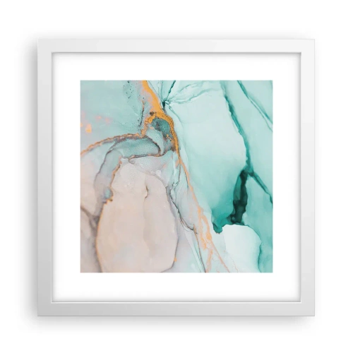 Plakát v bílém rámu - Tanec tvarů a barev - 30x30 cm