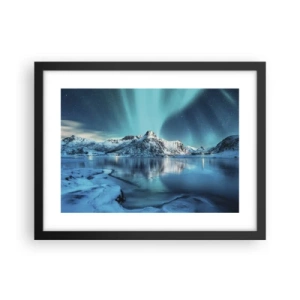 Plakát v černém rámu - Noc plná světla - 40x30 cm