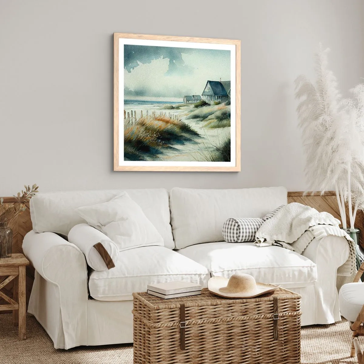 Plakát v rámu světlý dub - Daleko od shonu - 30x30 cm