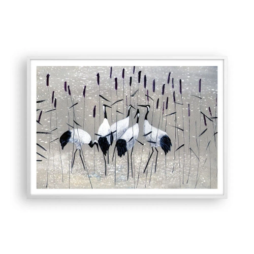 Plakát v bílém rámu - Mezi svými - 100x70 cm