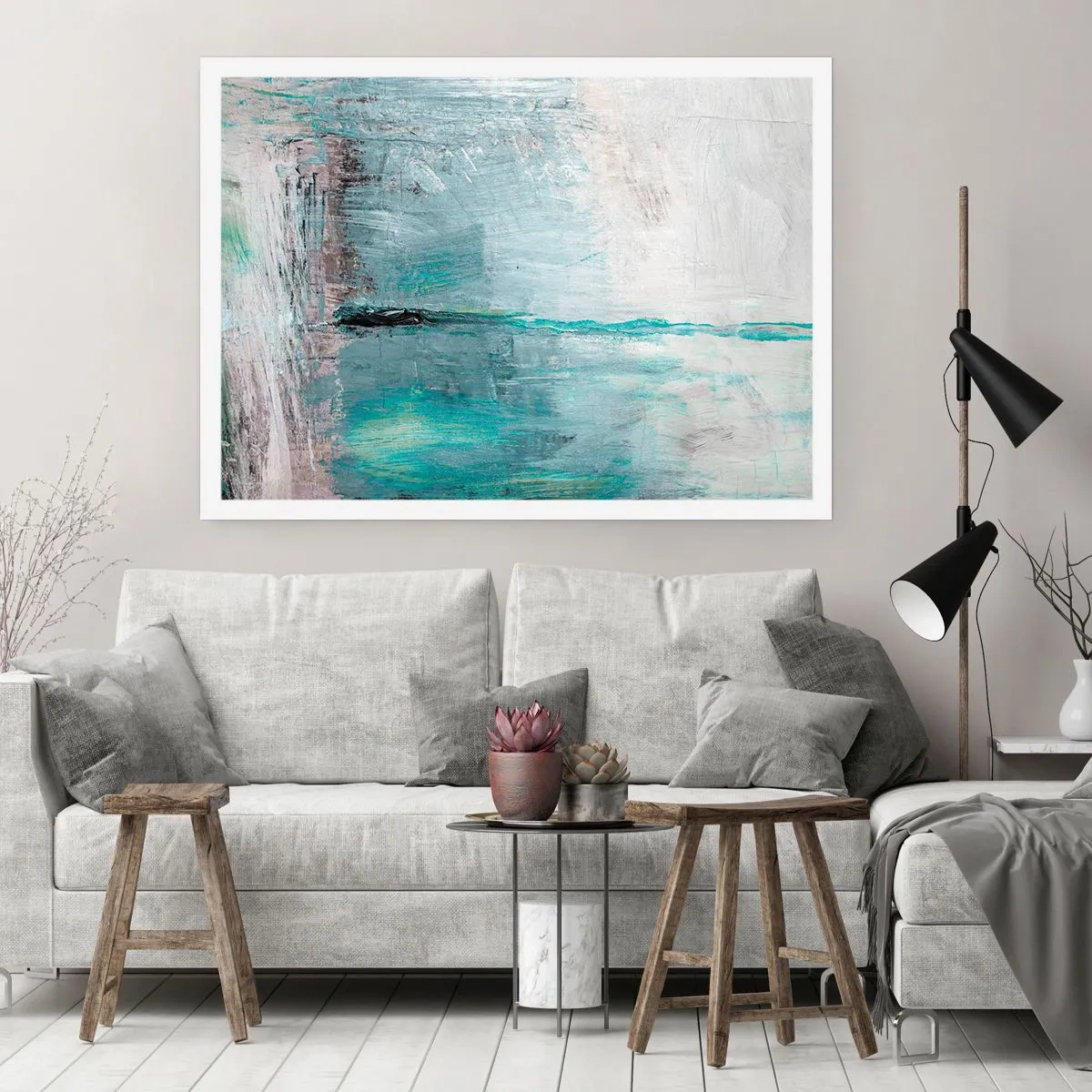 Plakát - Horizontálně v modři - 100x70 cm