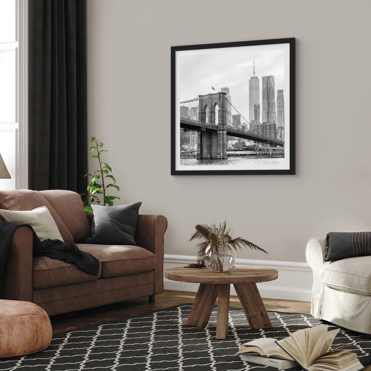 Plakát v černém rámu - Newyorské zázraky - 60x60 cm