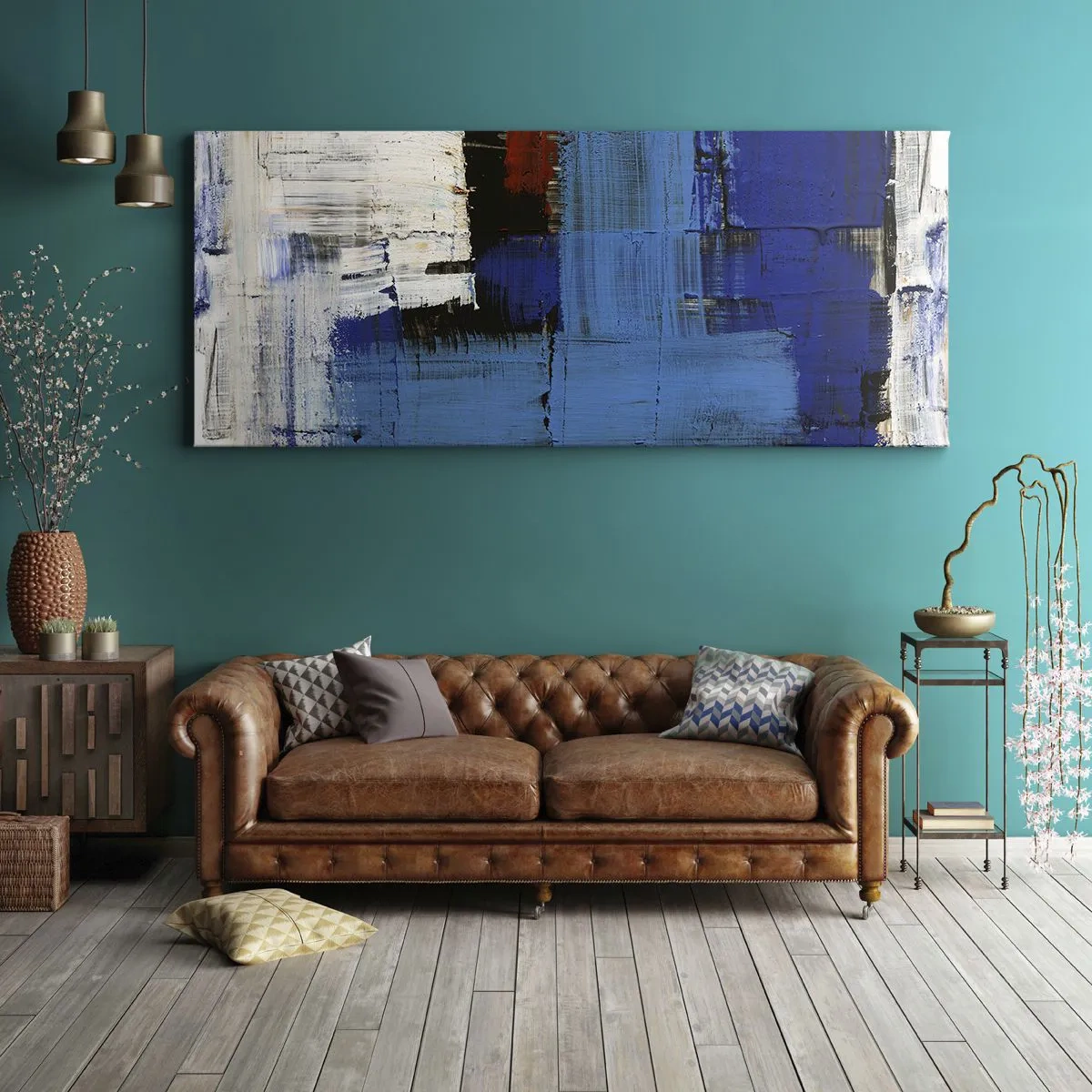 Obraz na plátně - Tajemství modré - 160x50 cm