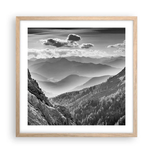 Plakát v rámu světlý dub - Až k obzoru - 50x50 cm