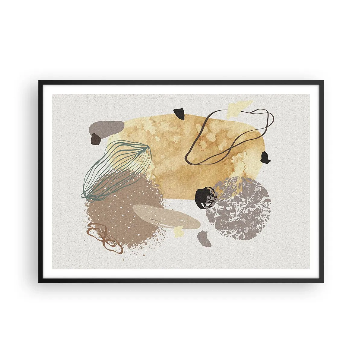 Plakát v černém rámu - Abstraktní švestka - 100x70 cm