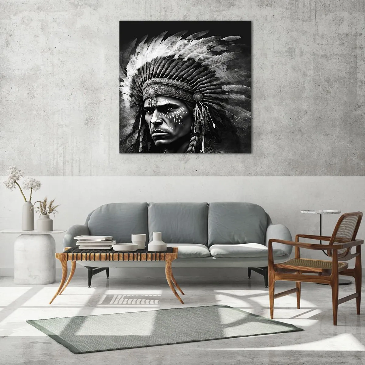 Obraz na skle - Vůdce a bojovník - 60x60 cm