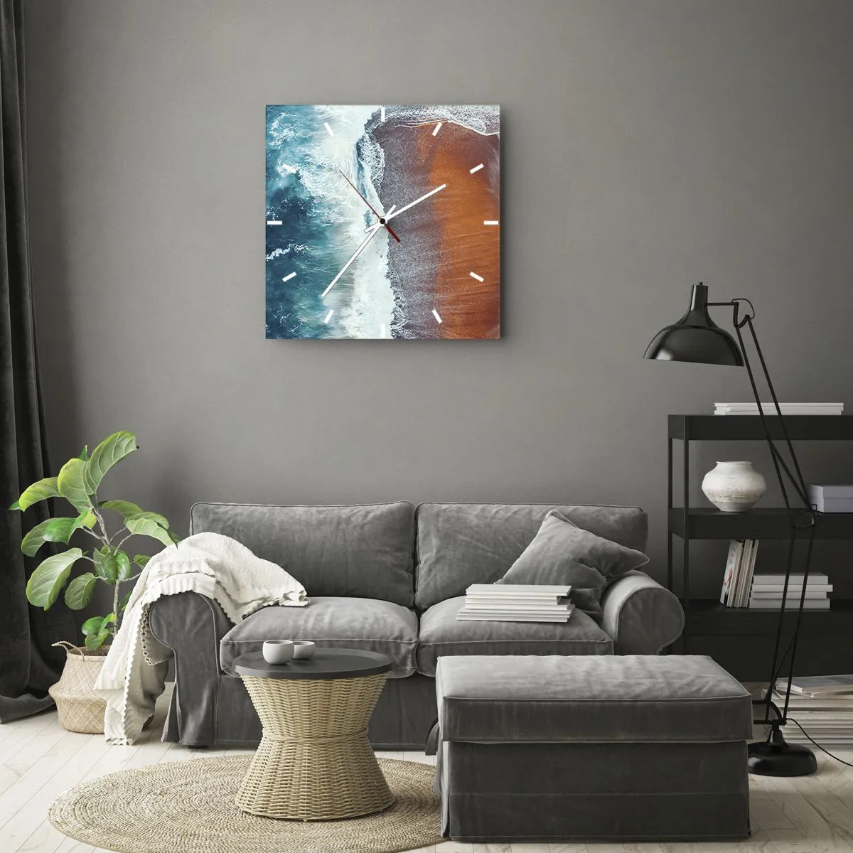 Nástěnné hodiny - Dotek oceánu - 40x40 cm