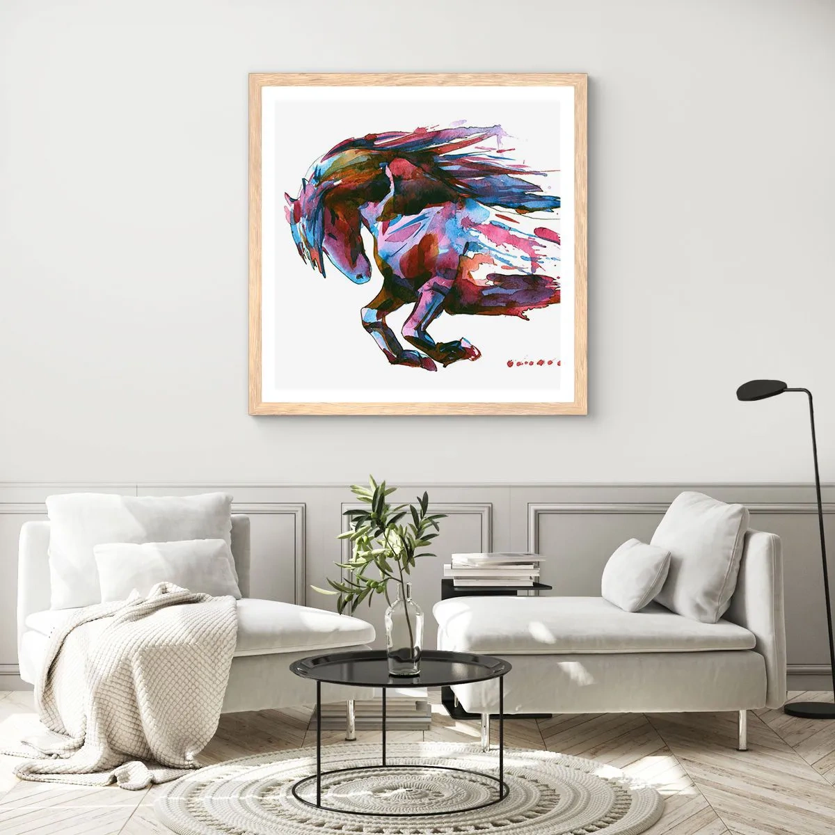 Plakát v rámu světlý dub - U vytržení - 40x40 cm