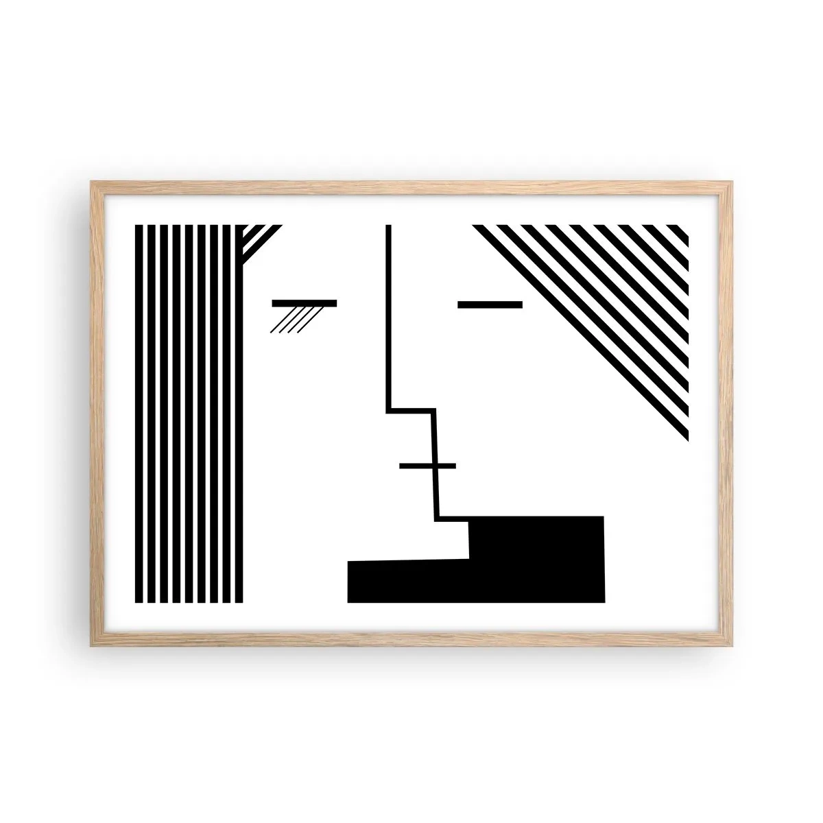 Plakát v rámu světlý dub - Prostě polibek - 70x50 cm