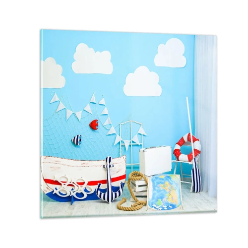 Obraz na skle - Dětský stesk za dobrodružstvím - 50x50 cm
