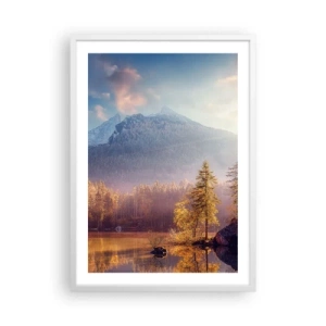 Plakát v bílém rámu - V horách a údolích - 50x70 cm