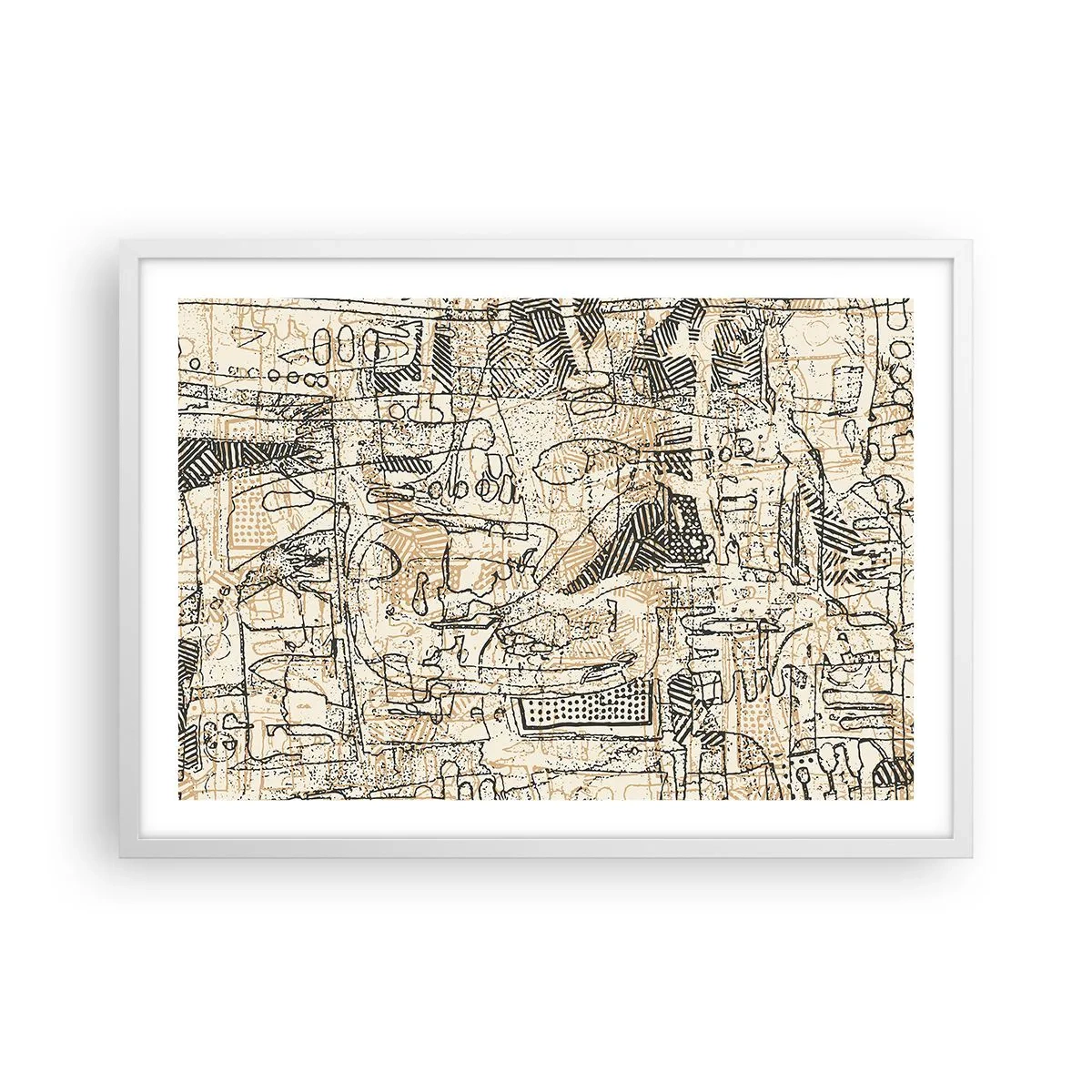 Plakát v bílém rámu - Čeká na rozluštění - 70x50 cm