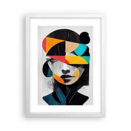 Plakát v bílém rámu - Pestrobarevný vnitřní portrét - 30x40 cm